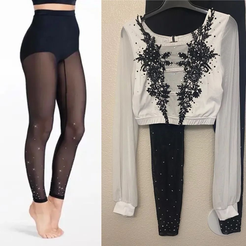 Weissman solo custom dance black white 2 piece Top
Crystal illusion SM12697 SA